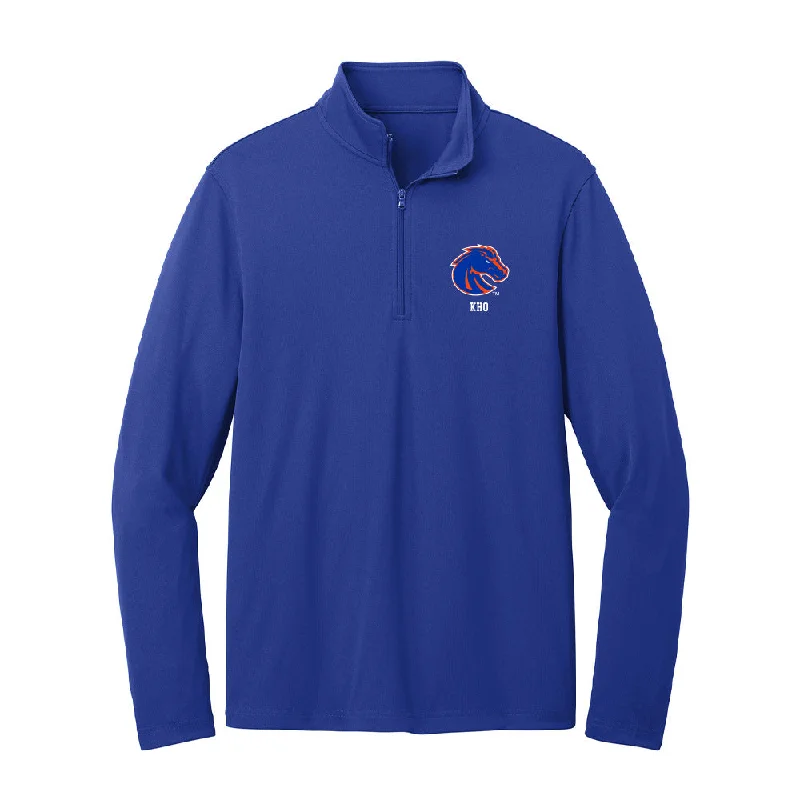 Boise State - NCAA Women's Gymnastics : Sydney Kho - Lightweight Quarter Zip Jacket Herringbone Jacket Checkered Jacket Solid Jacket Boise State - NCAA Women's Gymnastics : Sydney Kho - Lightweight Quarter Zip Jacket Herringbone Jacket Checkered Jacket Solid Jacket