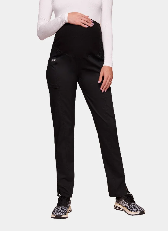 Cherokee WW Revolution Maternity Straight Leg Scrub Trousers WWE155 - Black Trousers stylish modern