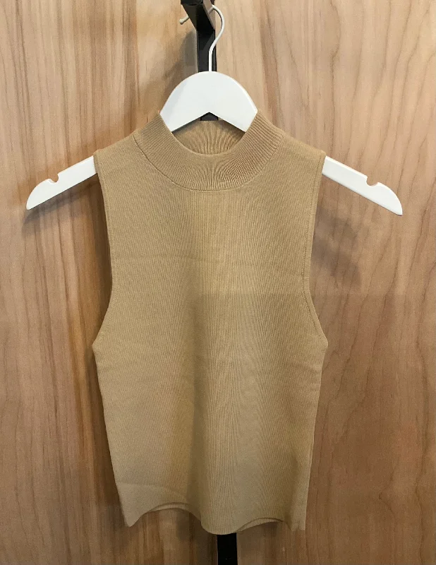Mock Neck Sweater Vest Tailored Straight A-Line