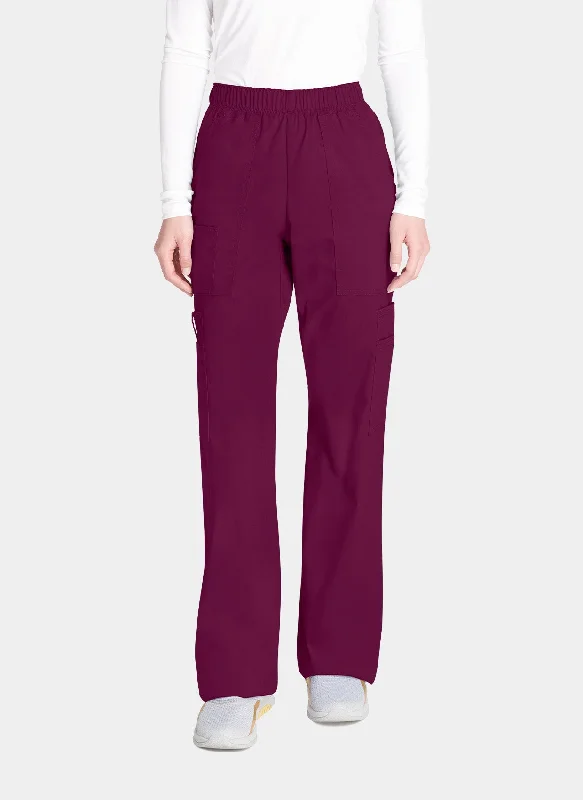 Cherokee Core Stretch Mid Rise Pull-On Cargo Scrub Trousers WWE4005 - Wine Trousers Gym Athletic Cherokee Core Stretch Mid Rise Pull-On Cargo Scrub Trousers WWE4005 - Wine Trousers Gym Athletic