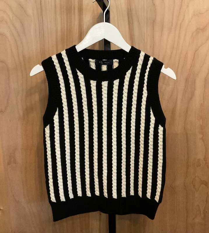 Striped Sweater Vest Lace Blend Ribbed Blend Corduroy Blend