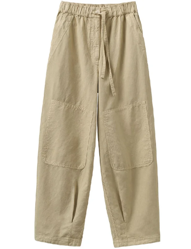 Toast Garment Dyed Cotton Linen Canvas Trousers Fallow High Waist Slim Fit Ankle Length
