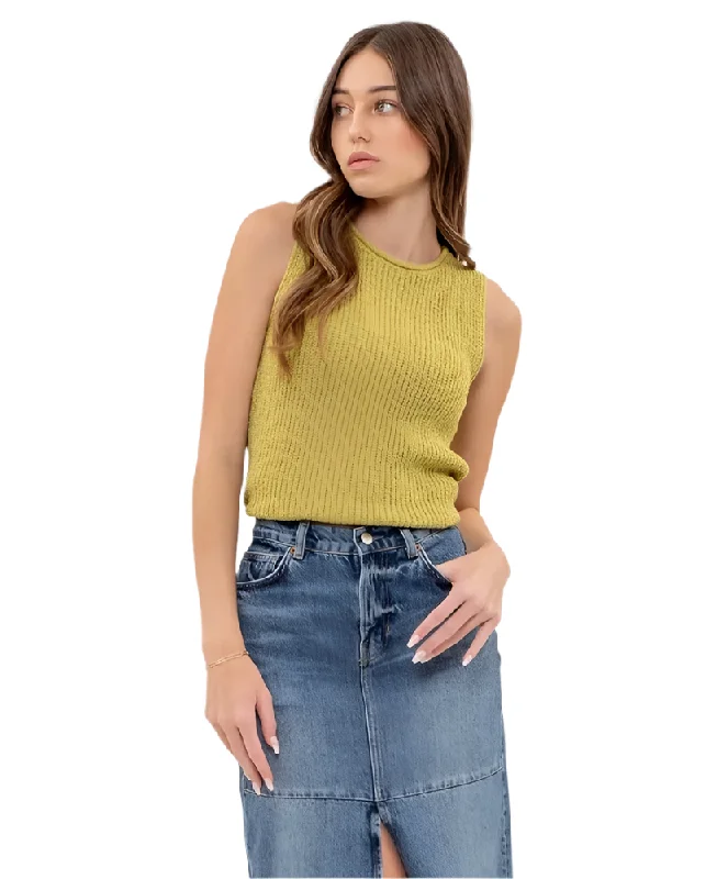 Bailey Crochet Sleeveless Sweater Modern Contemporary Chic