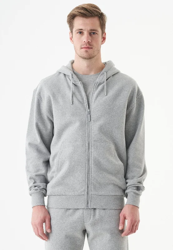 Junda Unisex Soft Touch Organic Cotton Sweat Jacket Grey Melange Mesh Jacket Canvas Jacket Denim Jacket
