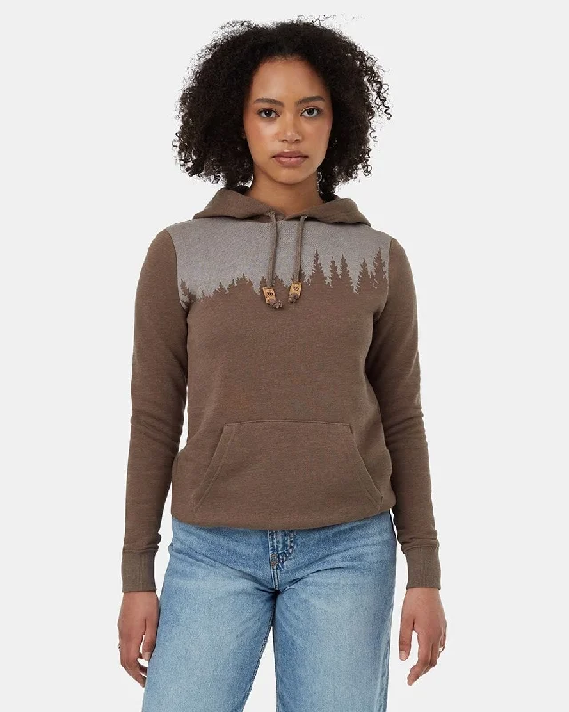 TENTREE Women's Juniper Classic Pullover Hoodie Falcon Heather/White Fitted Ribbed Sweater