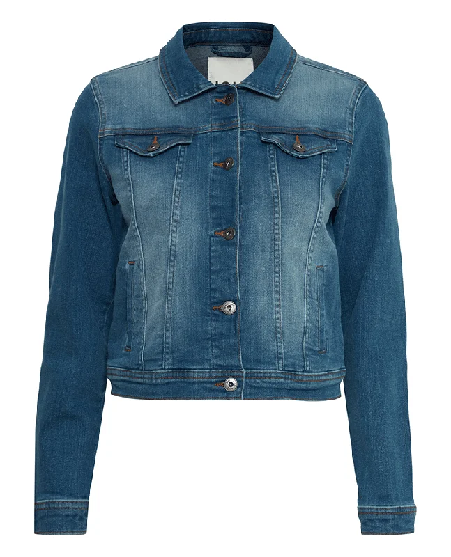 Ichi Stampe Washed Denim Jacket