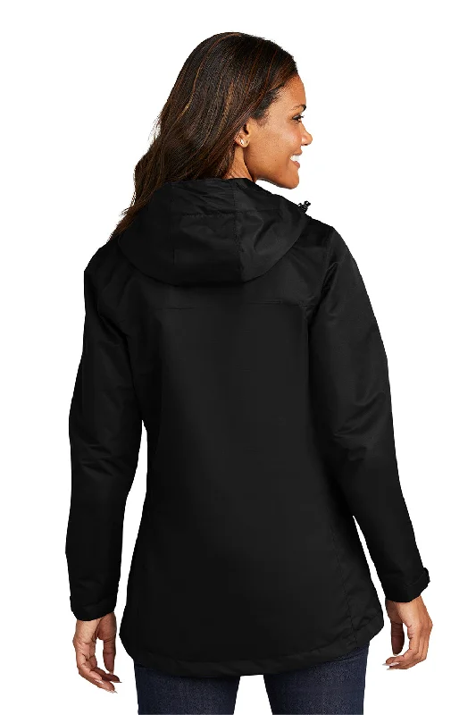 Port Authority Womens All Conditions Waterproof Full Zip Hooded Jacket - Black