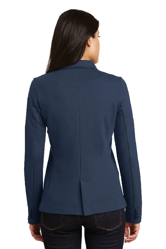 Port Authority Womens Knit Button Down Blazer - Deep Navy Blue