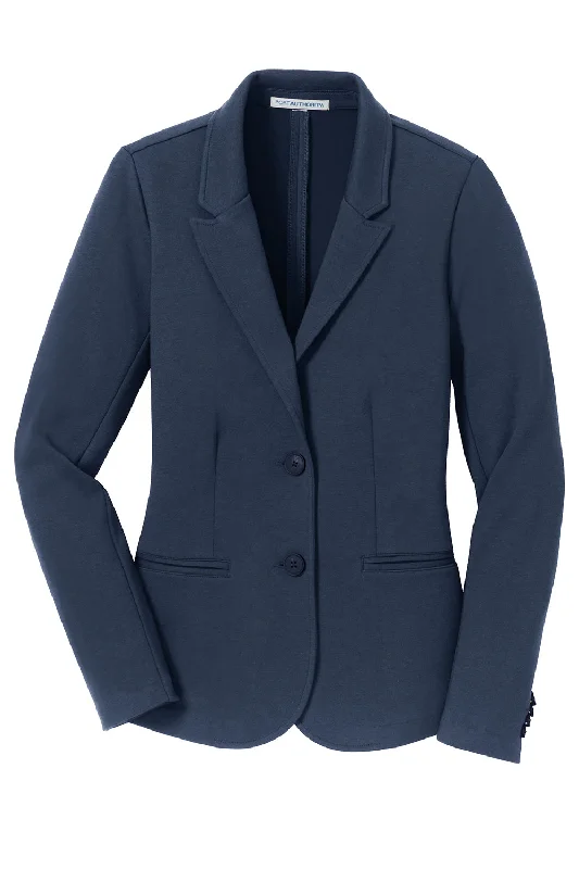 Port Authority Womens Knit Button Down Blazer - Deep Navy Blue