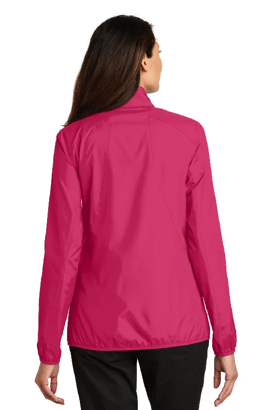 Port Authority Womens Zephyr Wind & Water Resistant Full Zip Jacket - Azalea Pink - Closeout