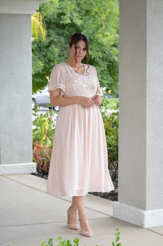 Addy Blush Embroidered Dress