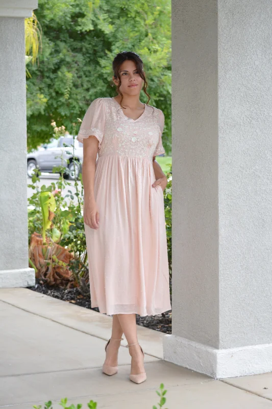 Addy Blush Embroidered Dress