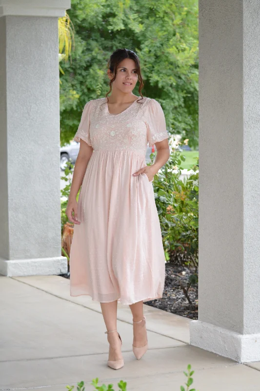 Addy Blush Embroidered Dress