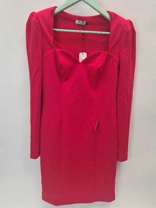 Chi Chi London Bodycon Party Dress. Long Sleeve. Red. Size UK 6 **** V501