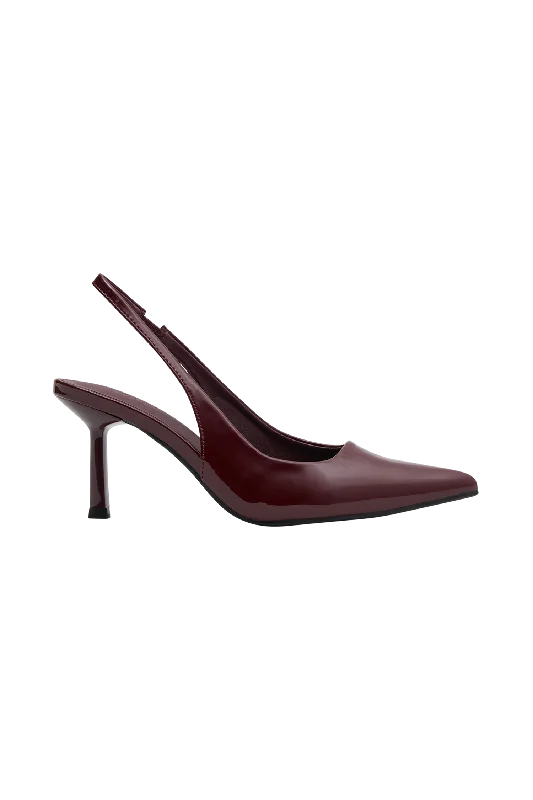 Dasha Sling Back Heels - Cherry Red