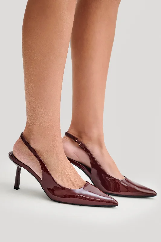 Dasha Sling Back Heels - Cherry Red