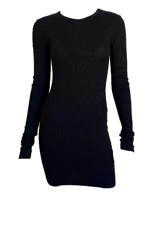 Long Sleeve Crewneck Dress Mini