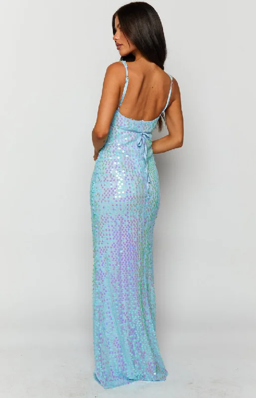 Nova Blue Sequin Maxi Dress