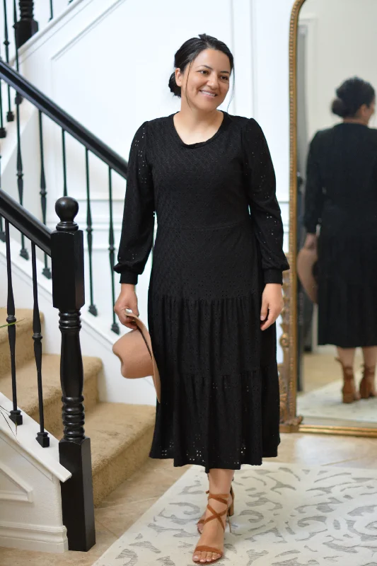 Octavia Black Eyelet Dress