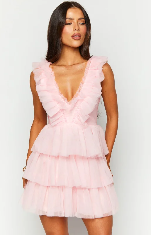 Tori Pink Tulle Mini Dress