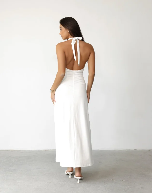 Victoria Maxi Dress (White)