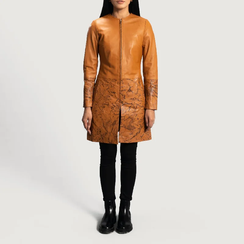 Sandy Tan Dye Leather Coat