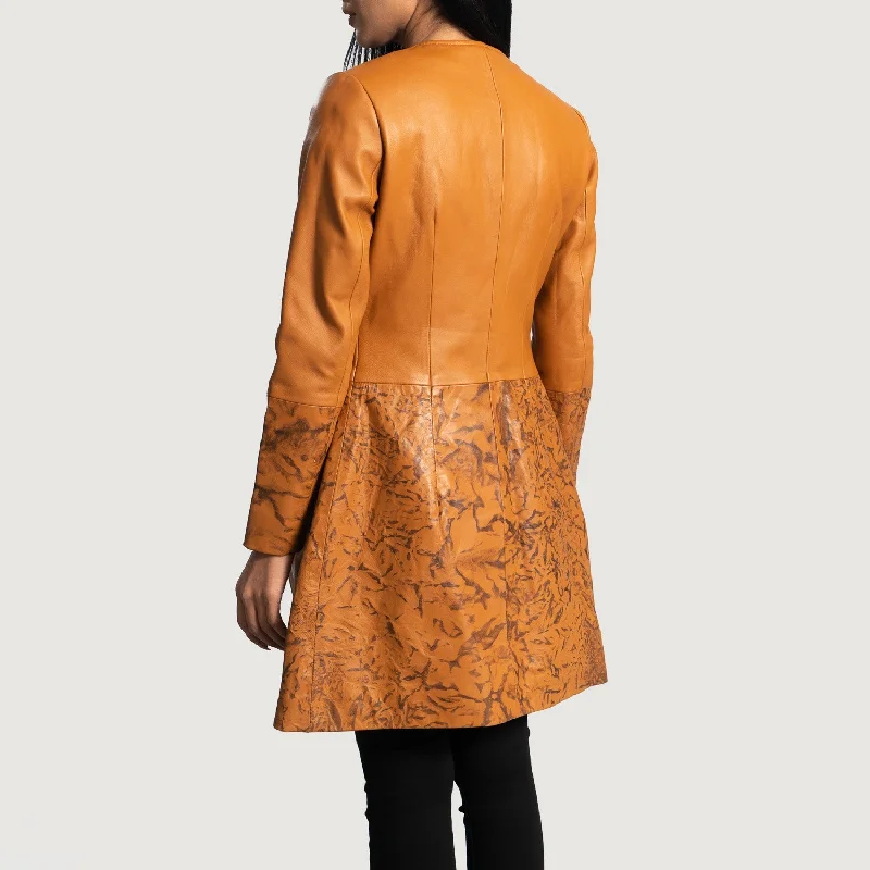 Sandy Tan Dye Leather Coat