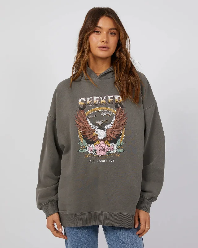 ALL ABOUT EVE SEEKER OVERSIZED HOODIE CHARCOAL