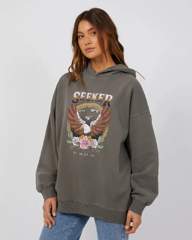 ALL ABOUT EVE SEEKER OVERSIZED HOODIE CHARCOAL