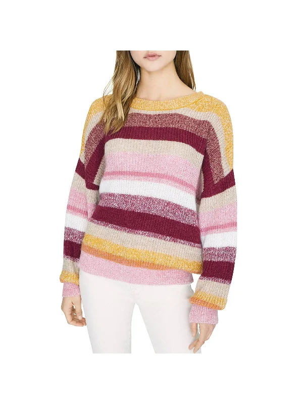 Blur The Lines Womens Striped Crew Neck Sweater