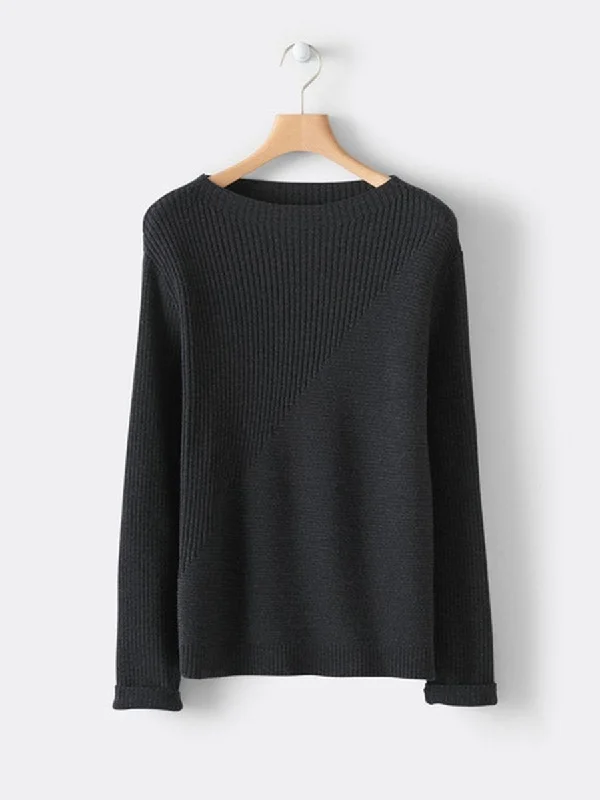 Boat Neck Casual Knitted Sweater