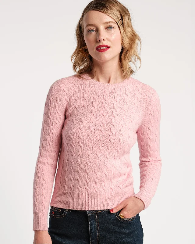 Ricky Cotton Cableknit Sweater Pink