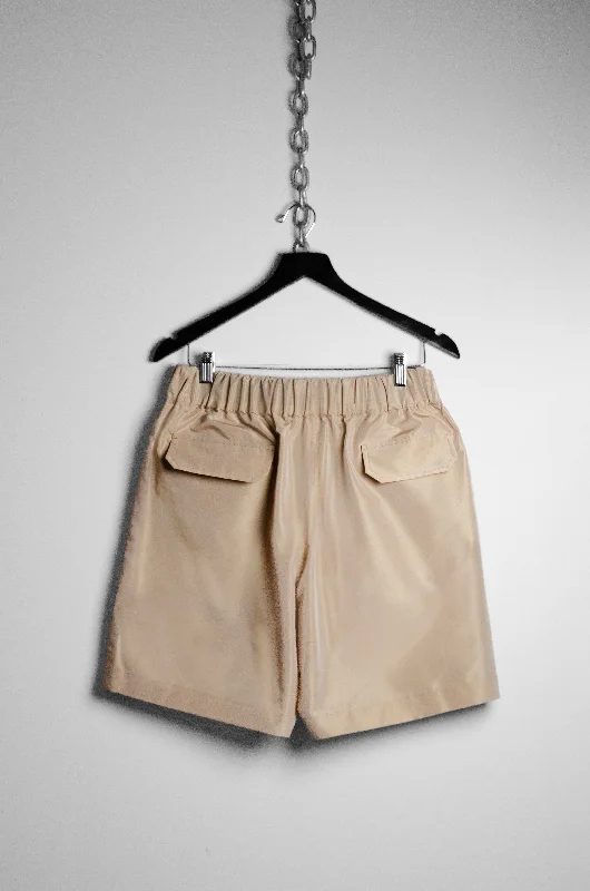 Beige Parachute Shorts