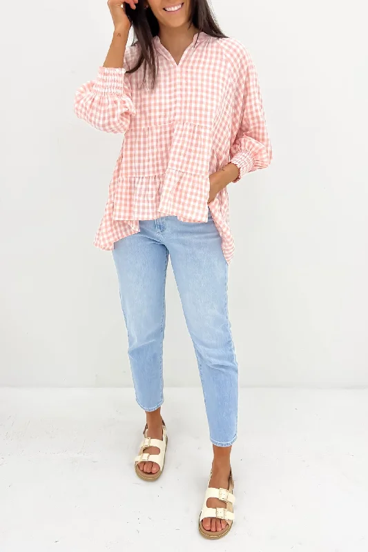 Corey Top Pink Gingham