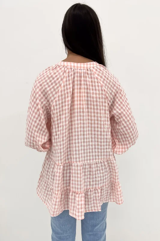 Corey Top Pink Gingham