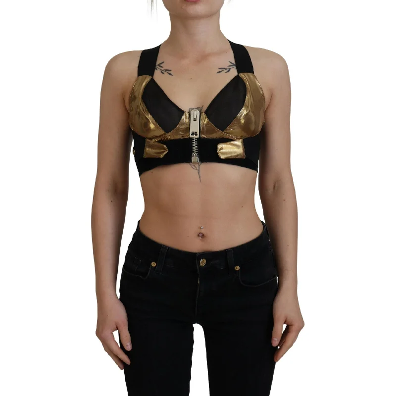 Dolce & Gabbana Elegant Cropped Top with Front Zipper