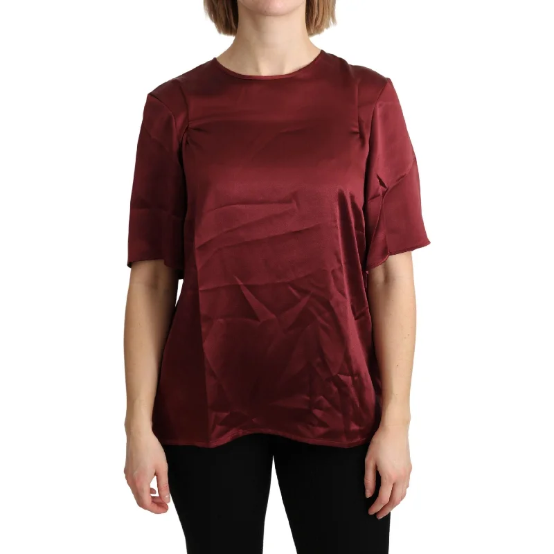 Dolce & Gabbana Elegant Silk Bordeaux Blouse