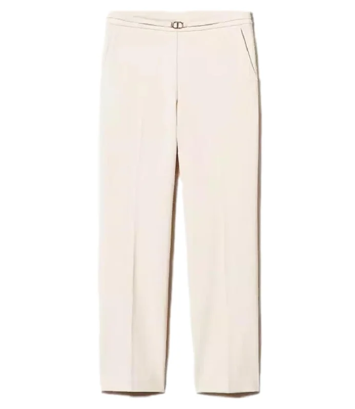 Twinset Pantalone Bianco Donna