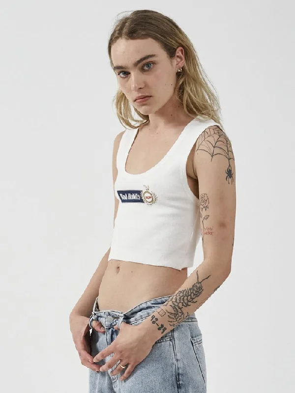 Habitually Bad Crop Rib Singlet - Dirty White