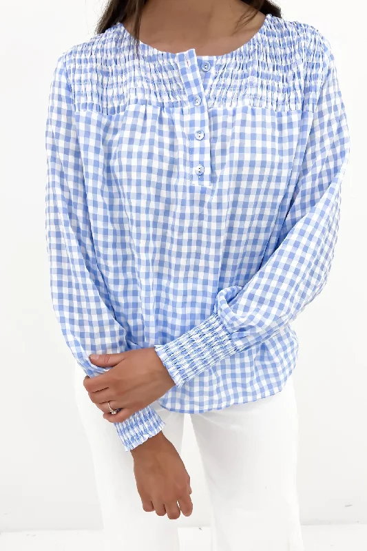 Jovie Top Blue Gingham