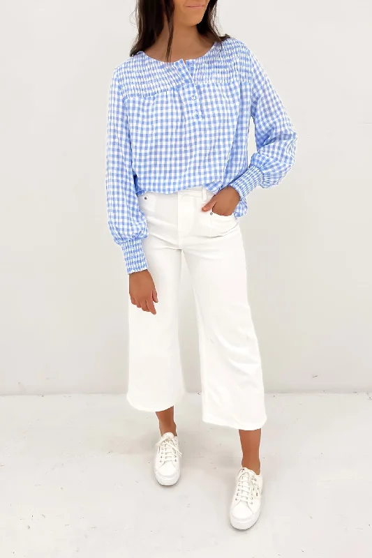 Jovie Top Blue Gingham