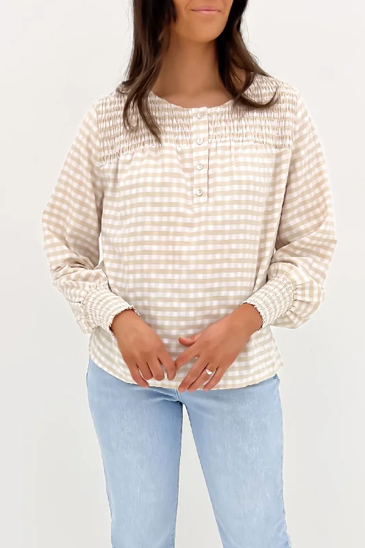 Jovie Top Latte Gingham