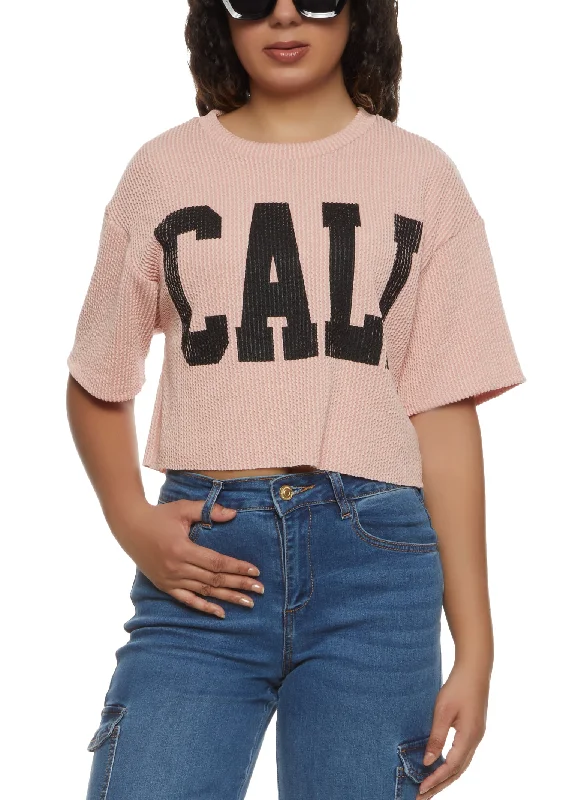 Ribbed Cali Cropped Graphic Tee