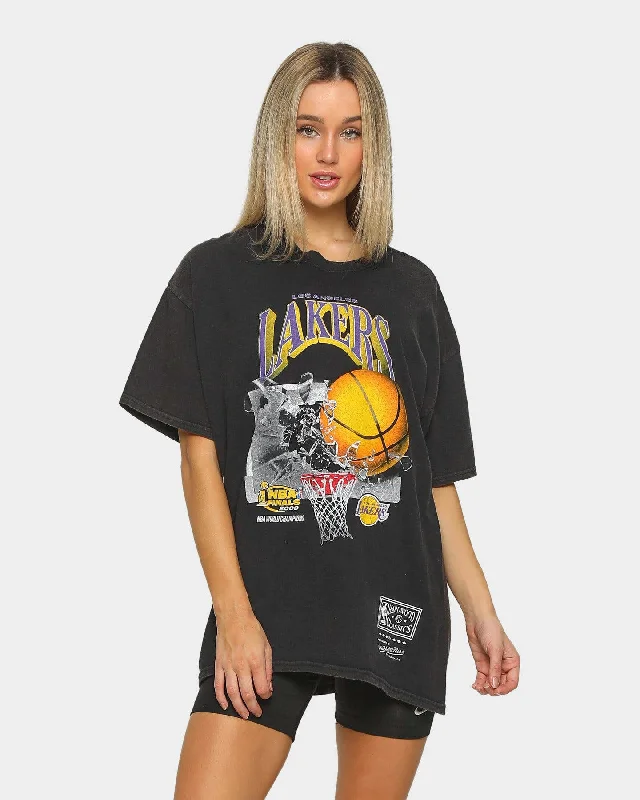 Mitchell & Ness Men's Los Angeles Lakers Vintage Champs Rings Short Sleeve T-Shirt Black