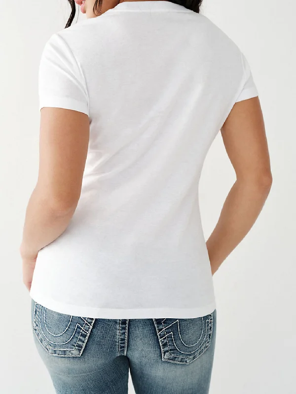 True Religion White Logo Slim Fit T-Shirt