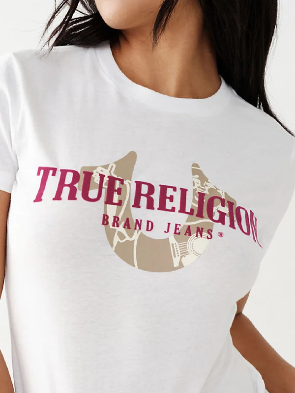 True Religion White Logo Slim Fit T-Shirt