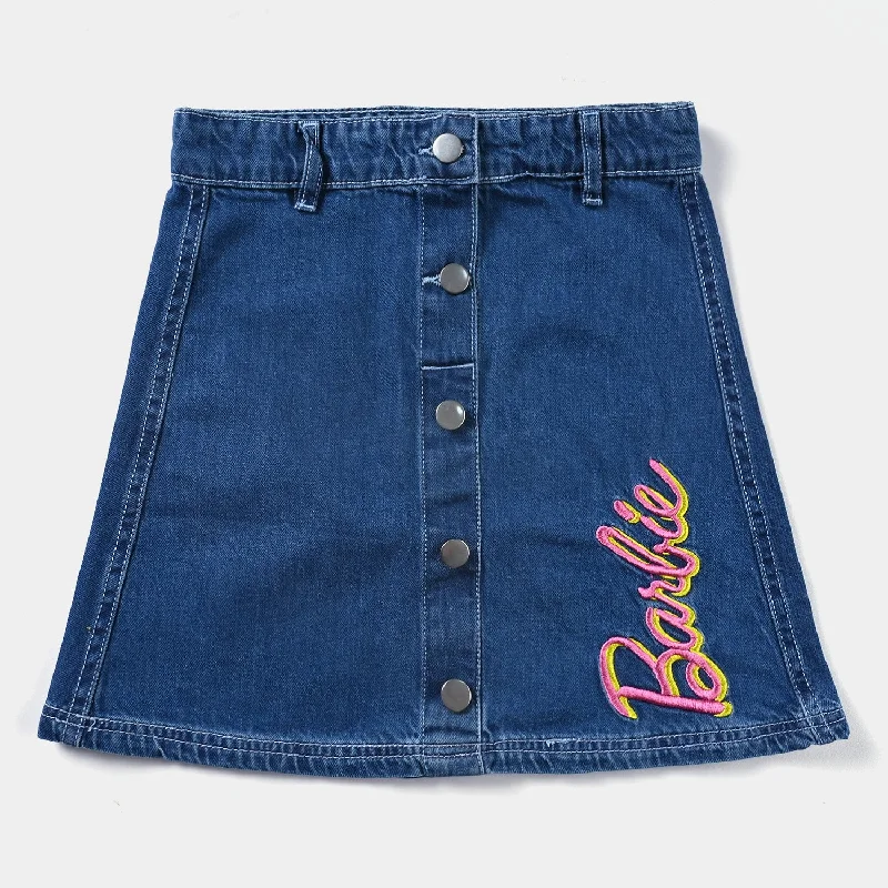 Girls Denim rigid Skirt-Blue