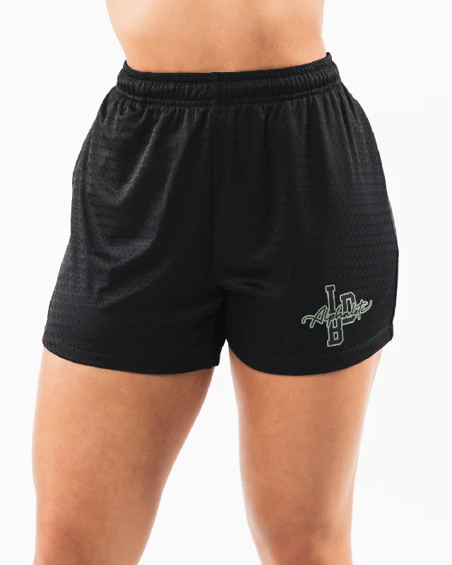 Signature Mesh Short 4"" - Black / Sage