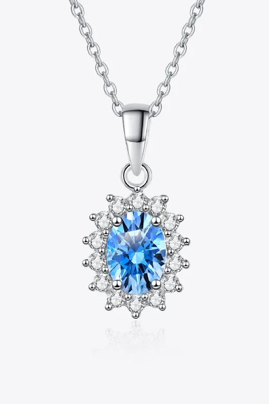 1 Carat Moissanite 925 Sterling Silver Solitaire Necklace