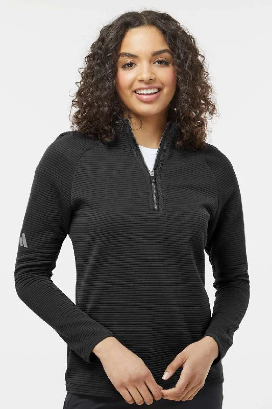 Adidas Womens Spacer 1/4 Zip Sweatshirt - Black - NEW